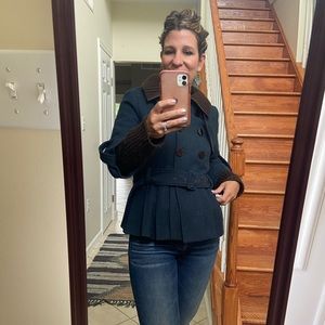 Luluvia Anthropologie blue/green and brown utility jacket.  Size M.